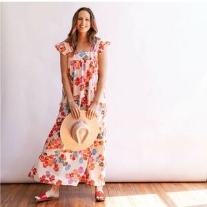 Rainbow Floral olla Maxi Dress by sunshine Tienda.